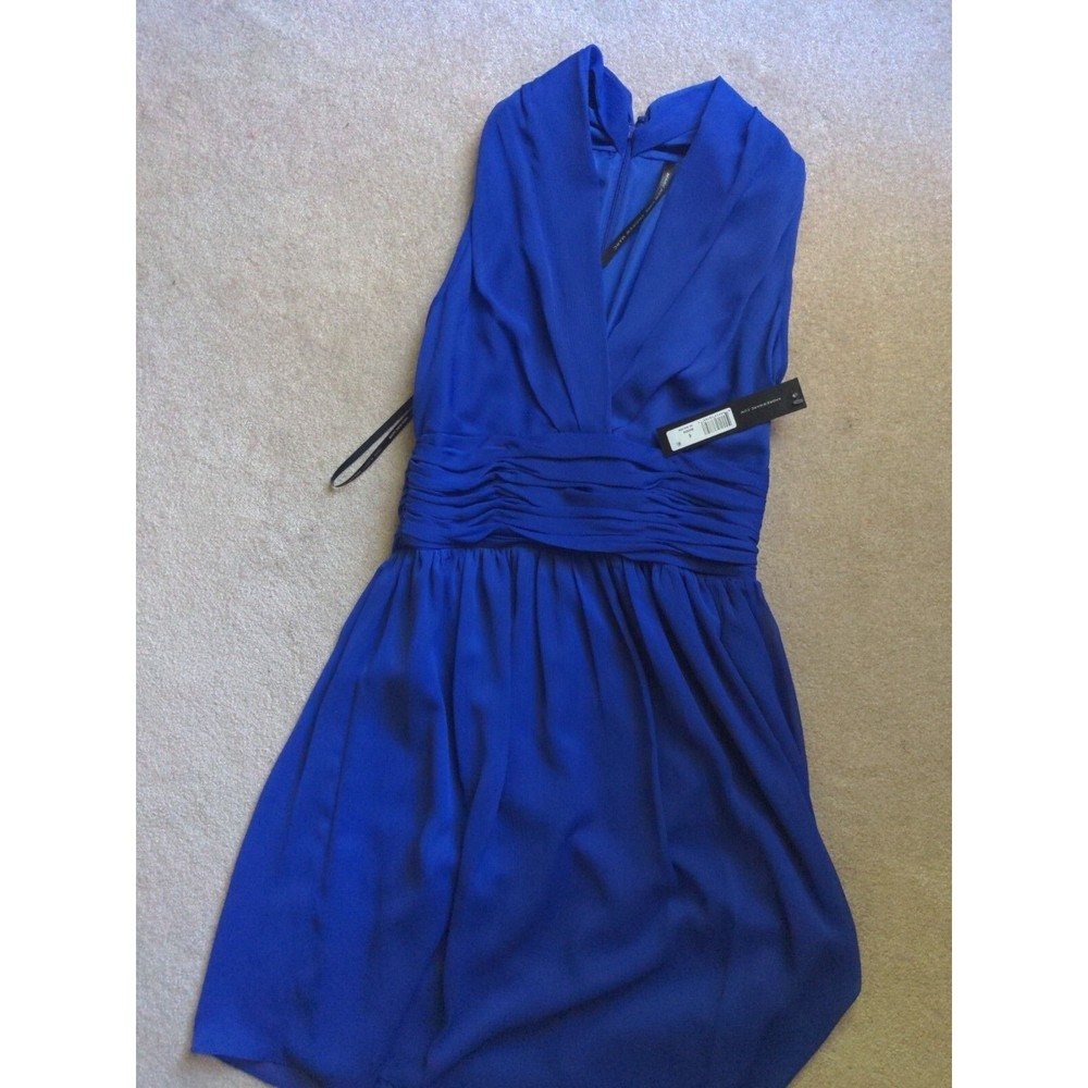 NWT Marc New York Dress Chiffon Halter Fit Flare Dress size 6 violet blue - Picture 2 of 6